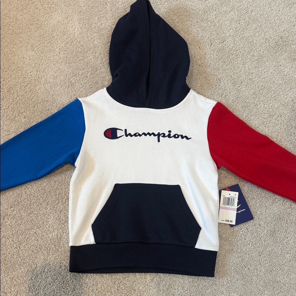 Champion Kids' Hoodie in Blue, Red, and White